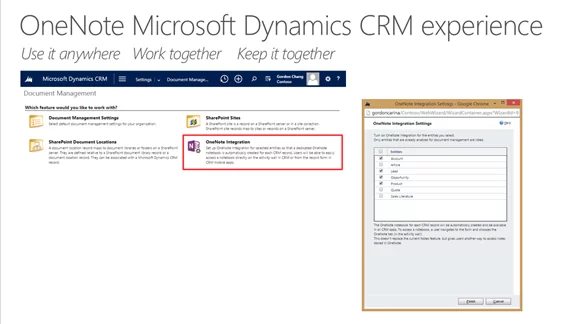 OneNote Microsoft Dynamics CRM Experience