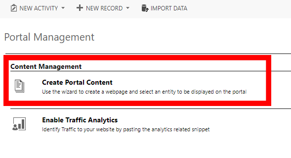 Create Portal Content in Dynamics CRM