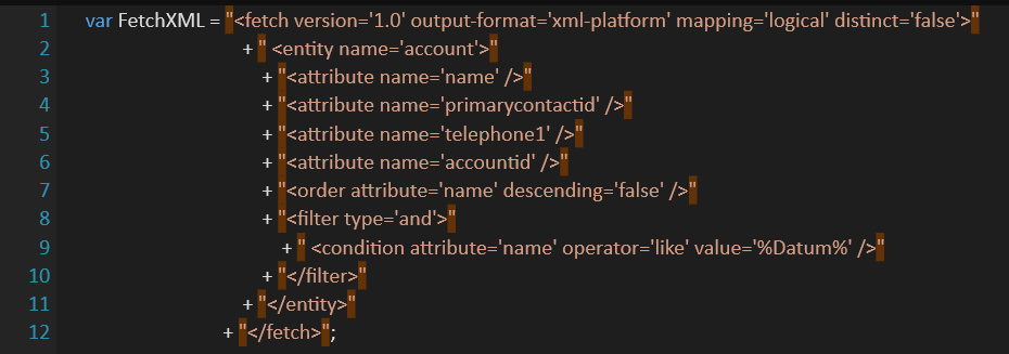 FetchXML Dynamics CRM