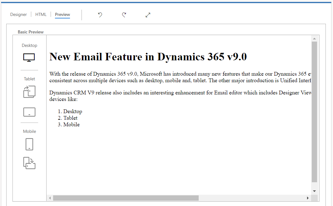 New Email Feature in Dynamics 365 v9.0 AlphaBOLD