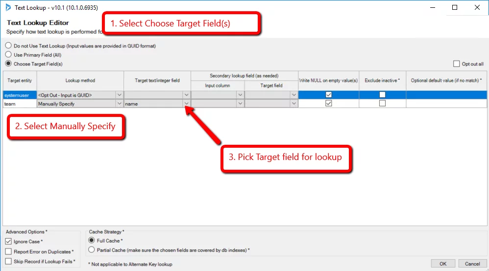 this image shows Dynamics CRM SSIS Lookup Editor