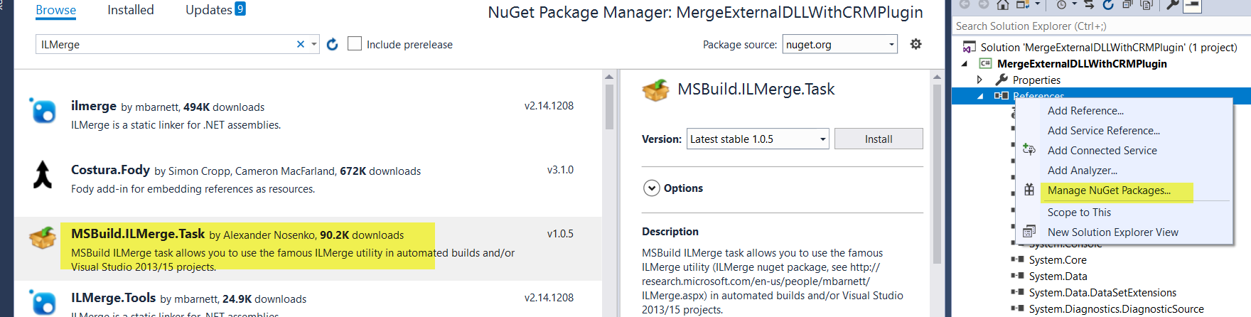 Dynamics CRM Online Merge External Assemblies