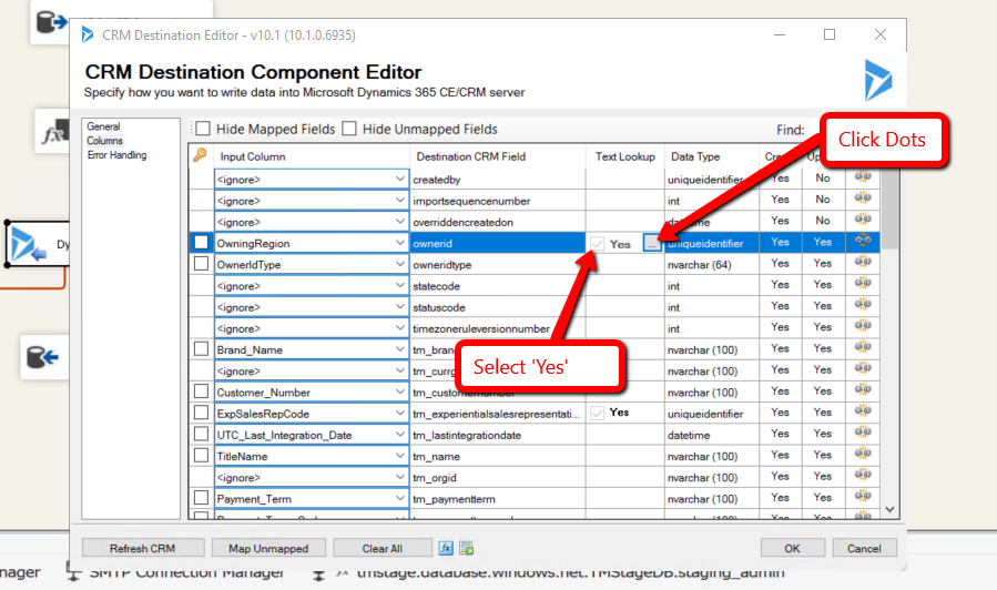 Dynamics CRM SSIS Manually Specifying Lookup Option