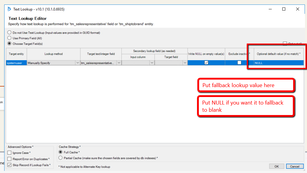 this image shows Dynamics CRM SSIS Test Lookup Editor