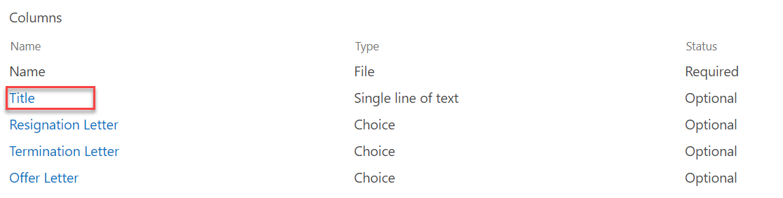 select Title field 