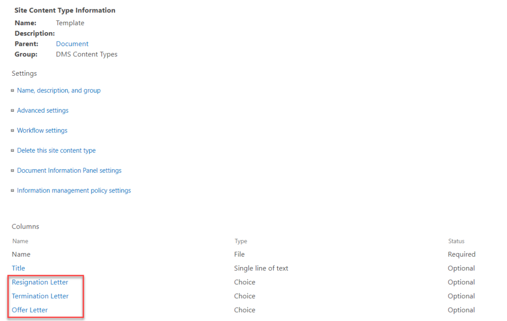 Infographics show content types in SharePoint information