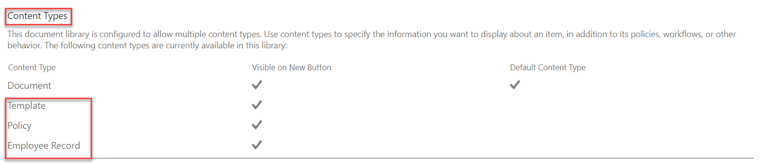 sharepoint custom content types