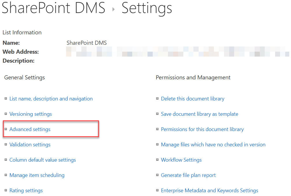Infographics show advance settings