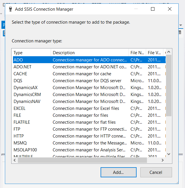SSIS Connection Manager