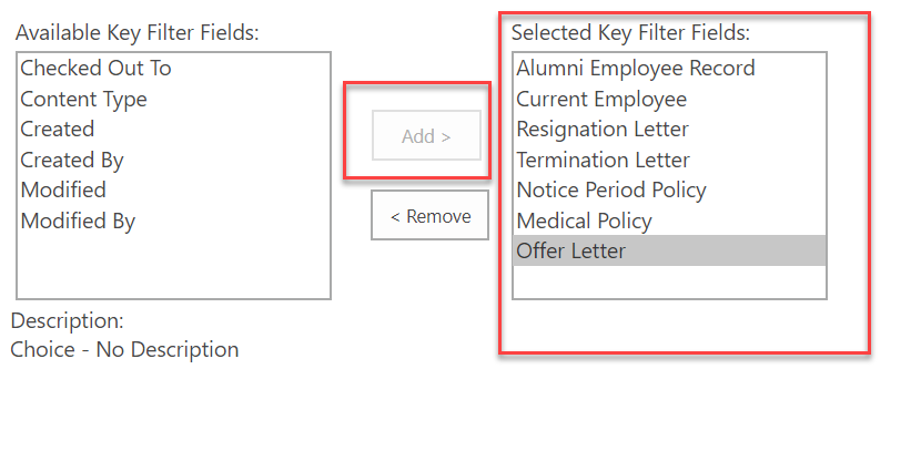 Available Key filters Fields