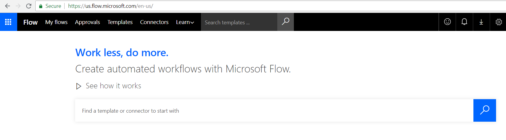Microsoft flow screen