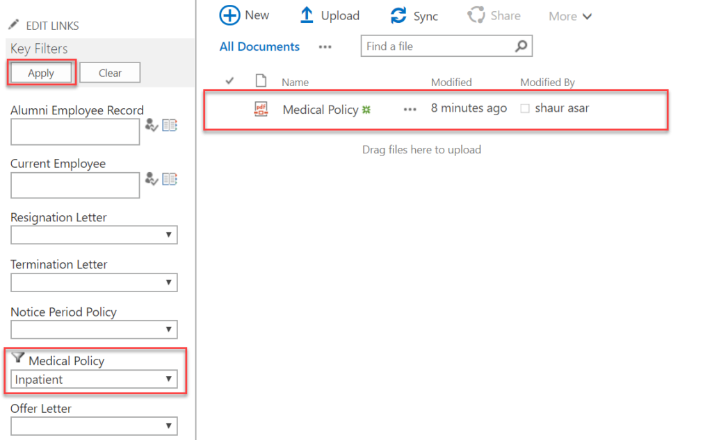 Infographics show Medical Policy metadata Inpatient