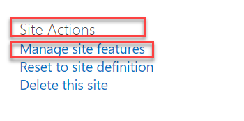 manage site features