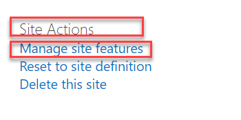 Infographics show manage site features