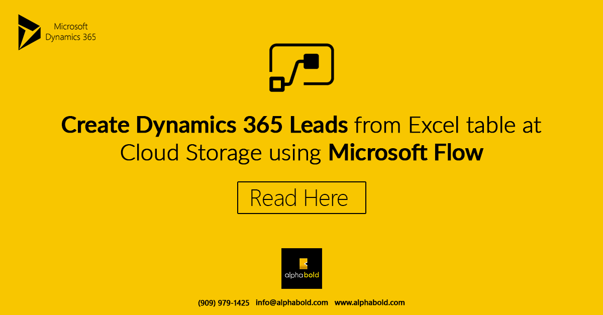 dynamics 365 lead with microsoft flow