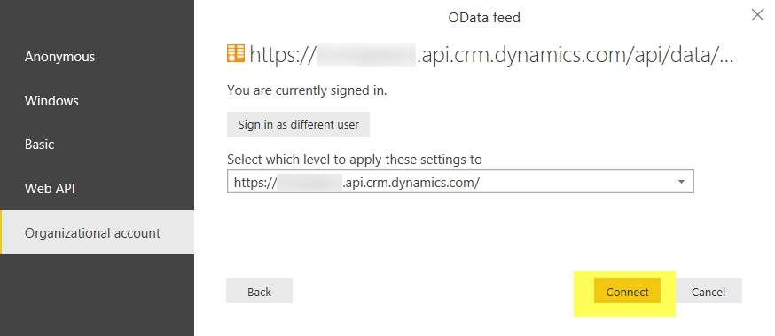 Infographics show the get Data from Dynamics 365 CRM