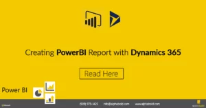Infographics show the Power BI Report Dynamics 365