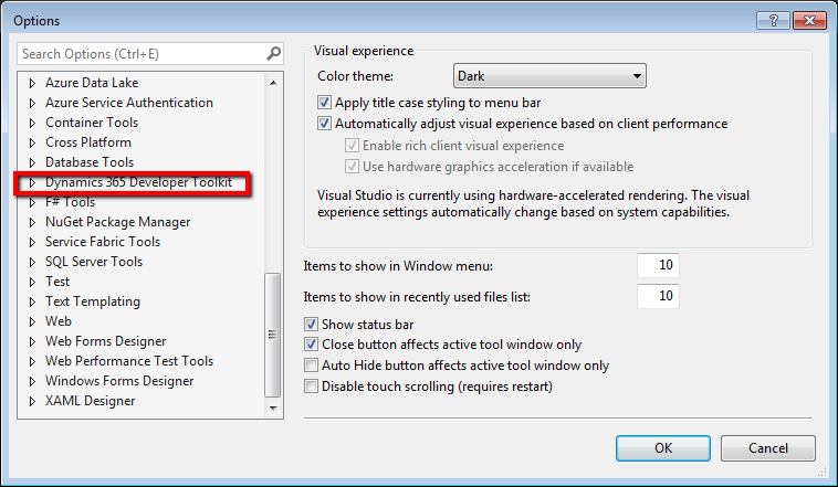 this image shows Dynamics 365 Developer Toolkit