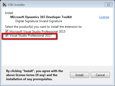 this image shows Select Visual Studio Professional 2017
