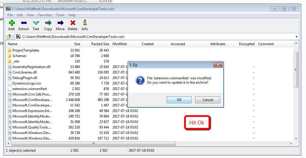 this image shows file was modified