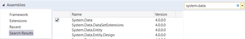 system data search result