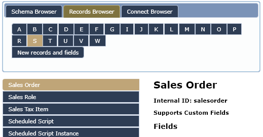 Sales Order tab