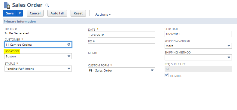Customer record