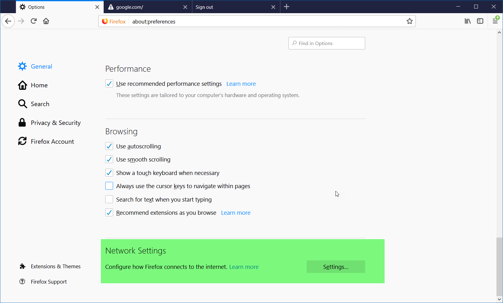 Network Settings