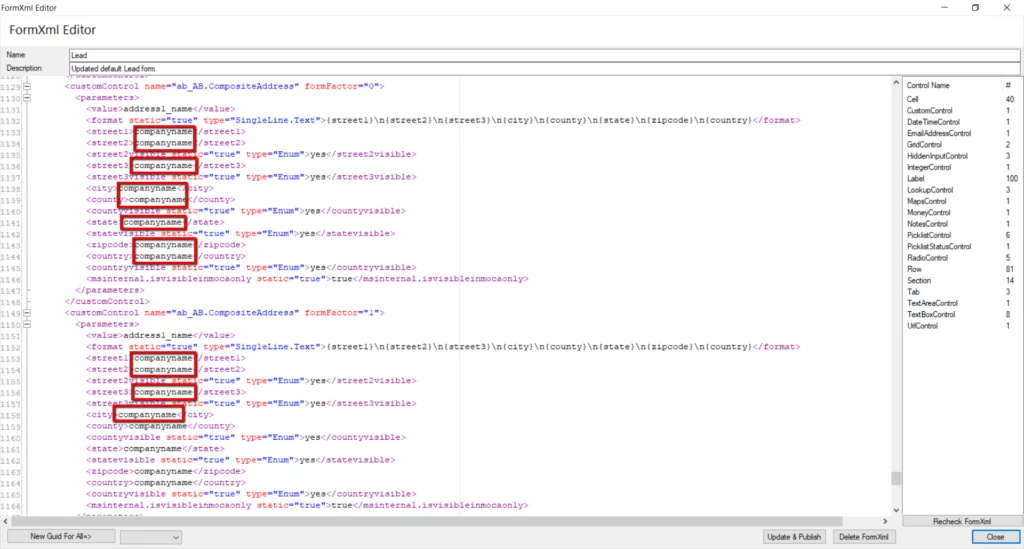 this image shows composite address custom control