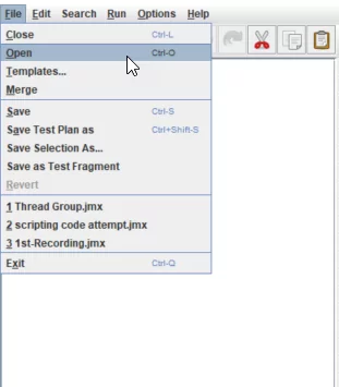 existing JMX file