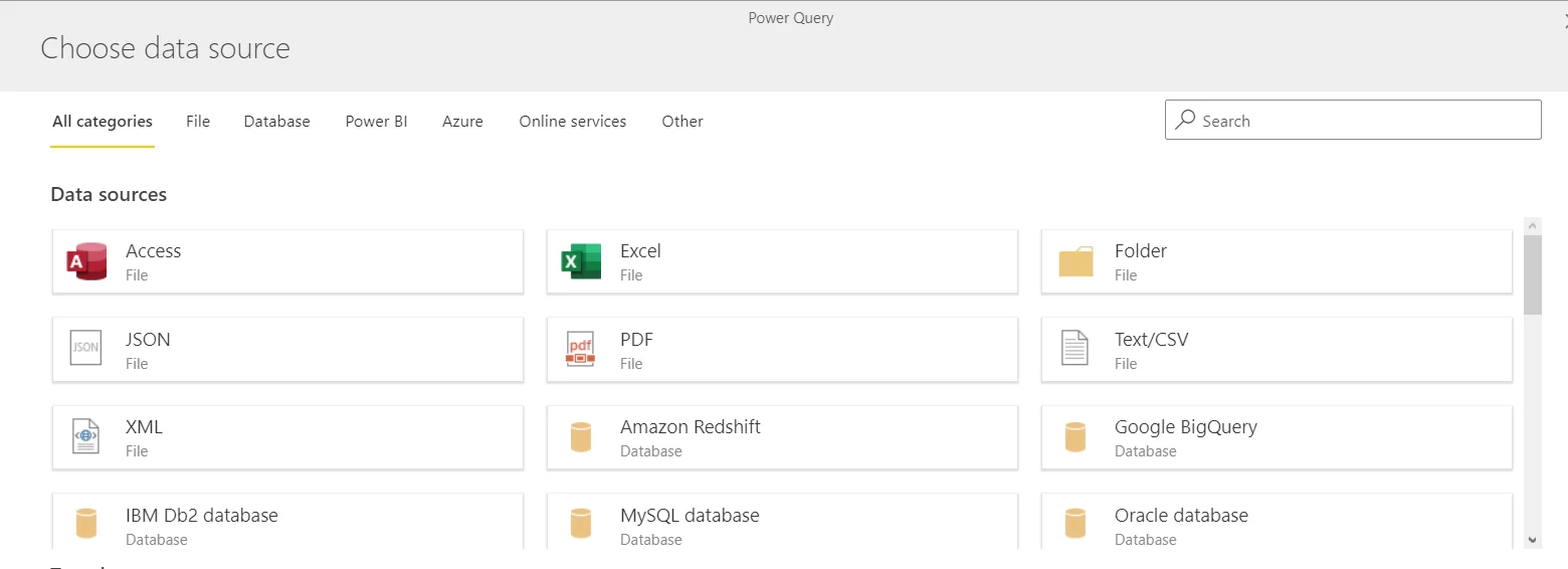 power query data source