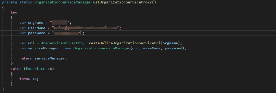 this image show's the Dynamics 365 Online hardcoded
