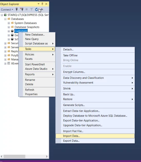 this image shows the KingswaySoft Data Import Data