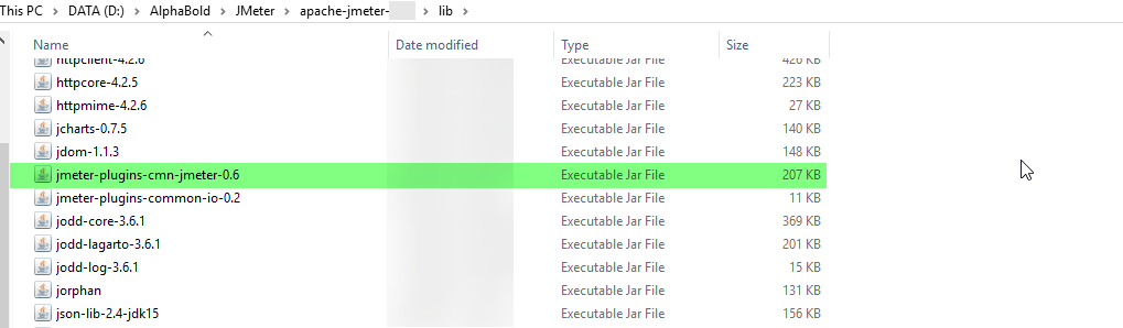 Plugin Jar files to JMeter 5