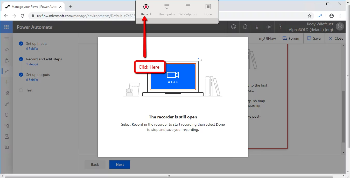 Power Automate record