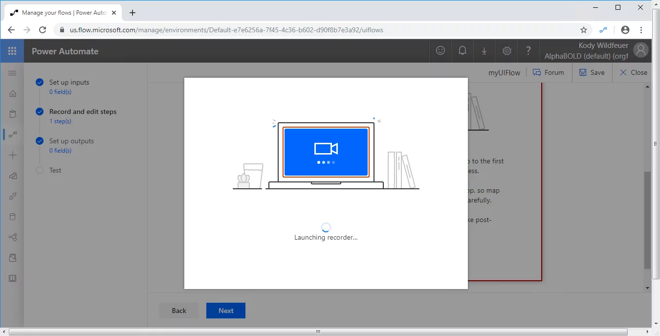 Power Automate window