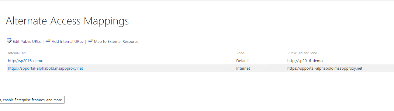 SharePoint Alternate Access Mappings