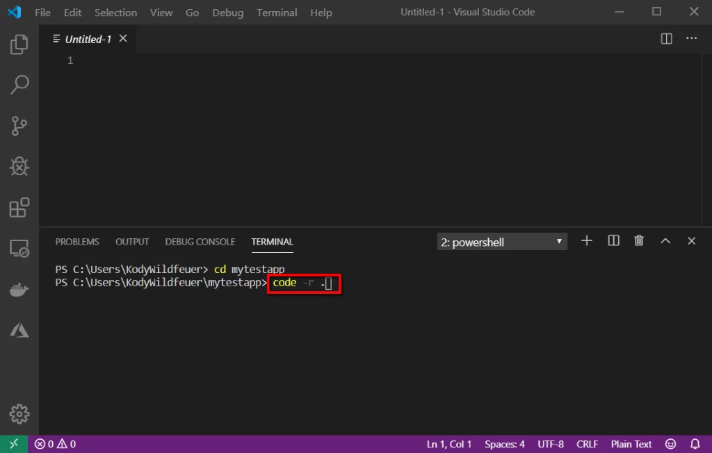 Visual Studio code window
