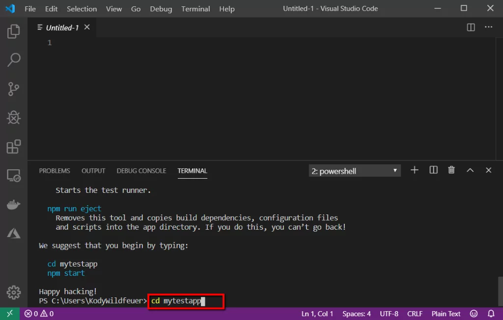 cd mytestapp