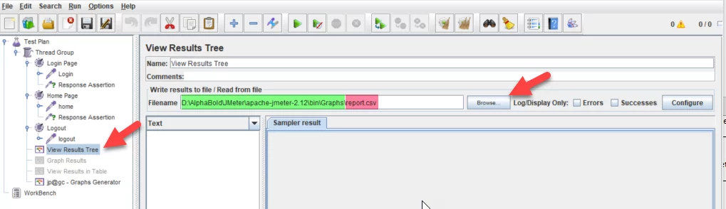 create a CSV result file