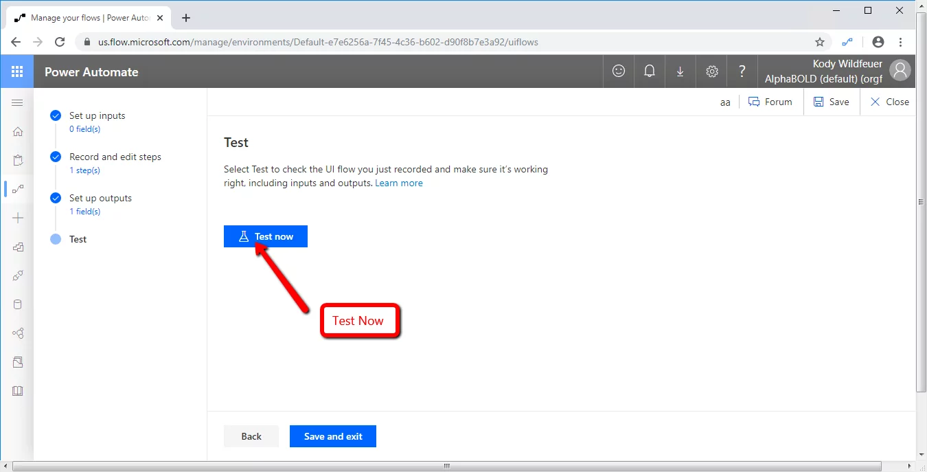 power automate test