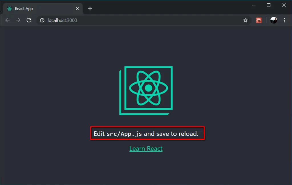 react project running
