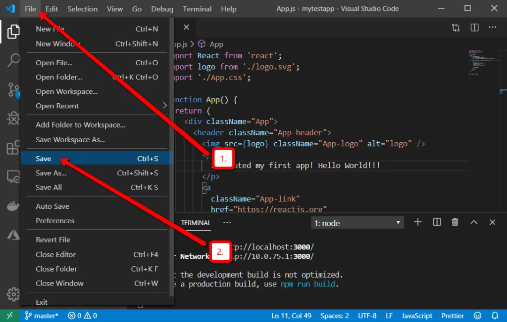 save visual studio