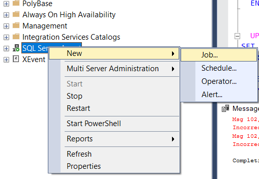 Infographic show the SQL Server Agent - Power BI Dataset