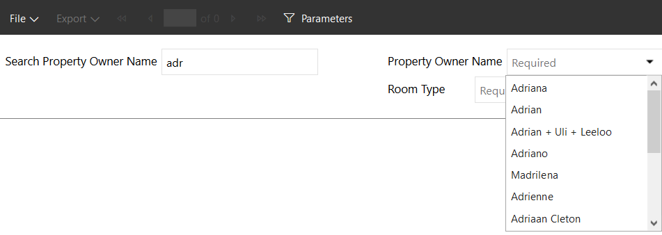 Infographic that show the List-Parameter - Power BI Paginated Reports