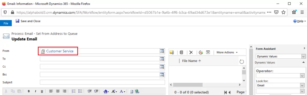 this image shows the Set Properties button- Dynamics 365's Queues