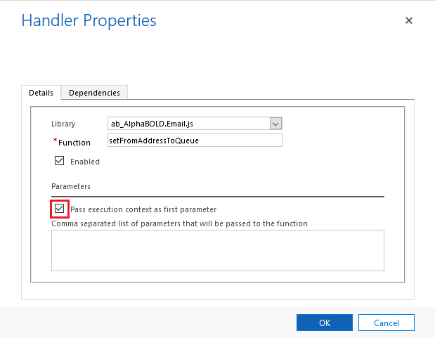 this image shows the handler properties