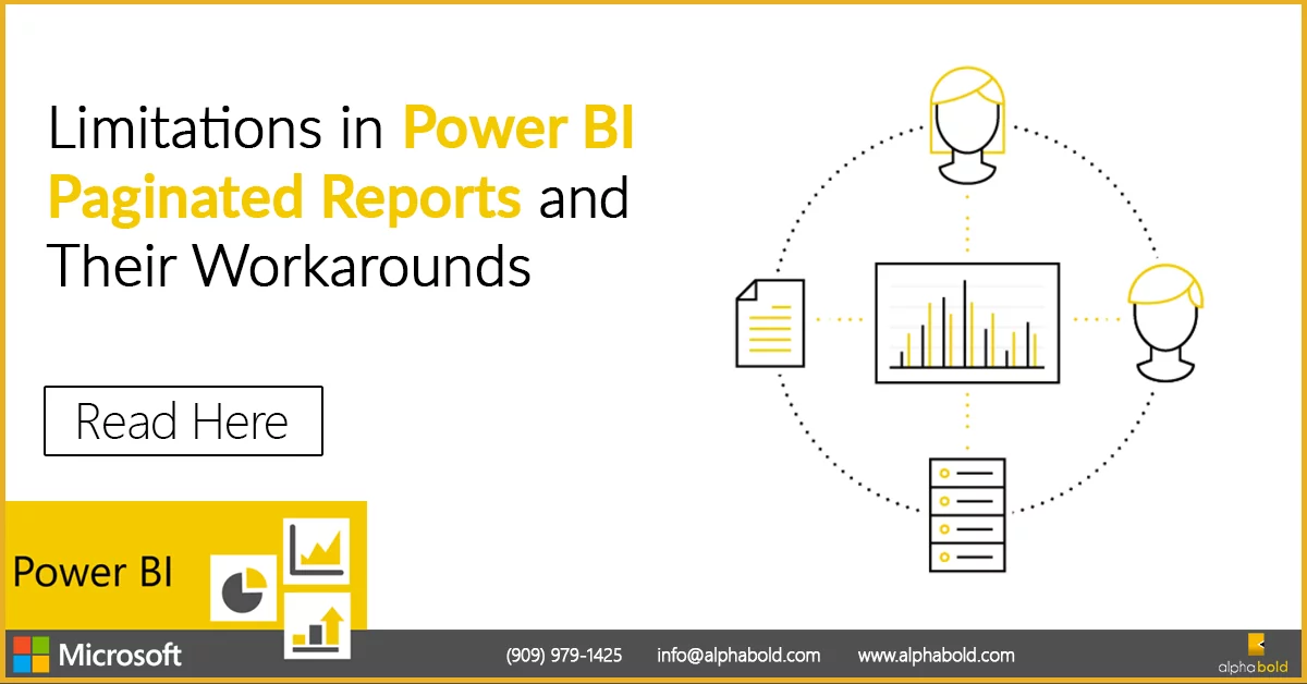 this image shows the power bi limitations in paginated reports