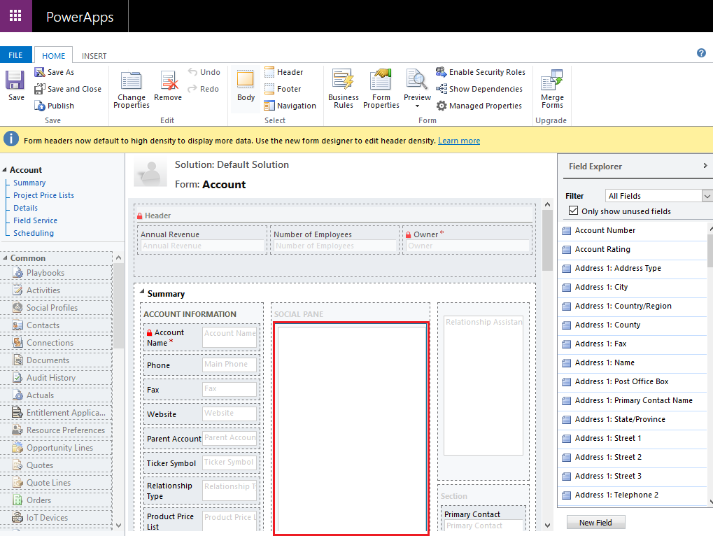 this image shows social pane - Dynamics 365 Release Wave 2