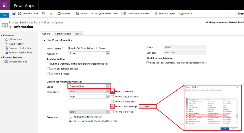 this image shows the workflow trigger behavior - Dynamics 365's Queues